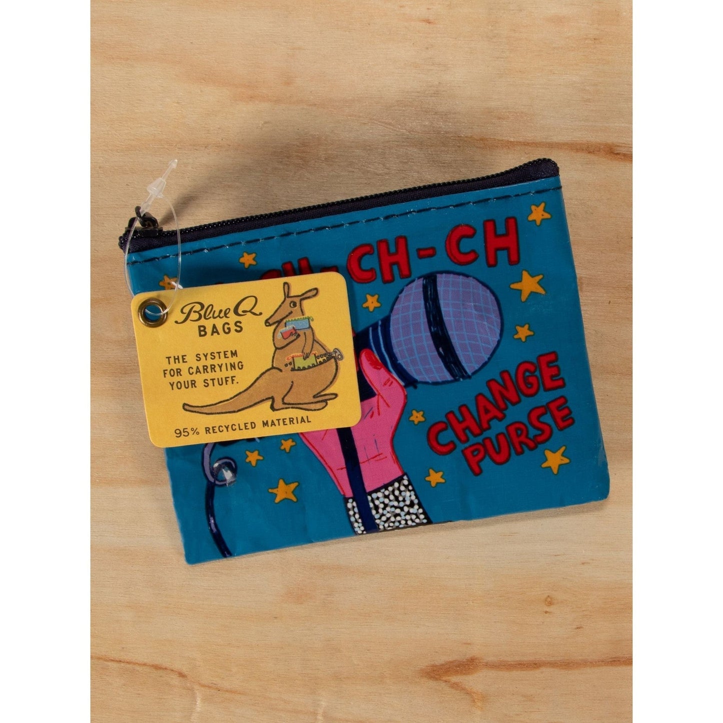 Ch-Ch-Ch-Ch Change Recycled Material Mini Zipper Pouch | Recycled Material | 3"h x 4"w | BlueQ at GetBullish