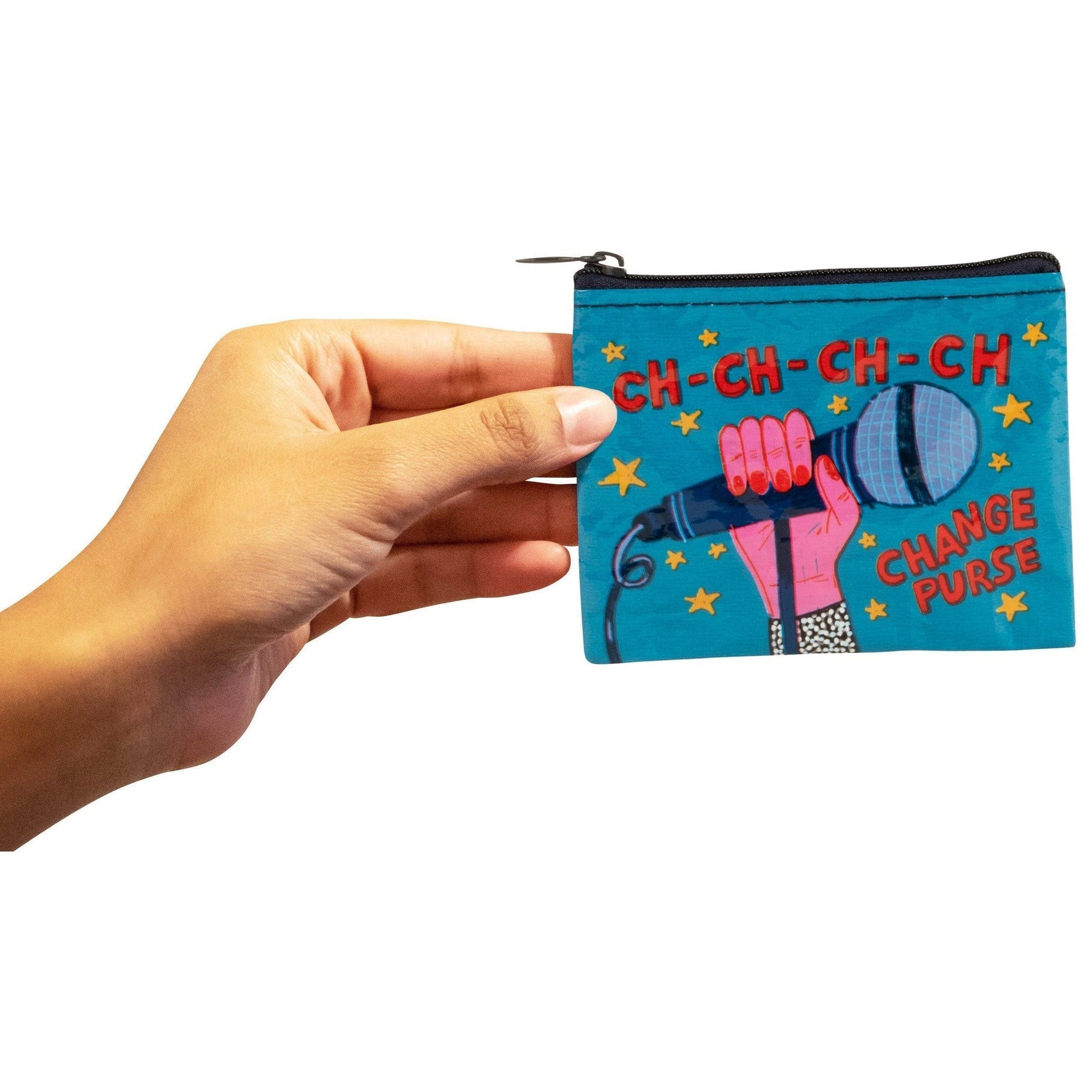 Ch-Ch-Ch-Ch Change Recycled Material Mini Zipper Pouch | Recycled Material | 3"h x 4"w | BlueQ at GetBullish