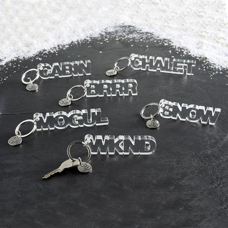 Chalet Acrylic Word Keychain | Stylish & Giftable Key Accessory