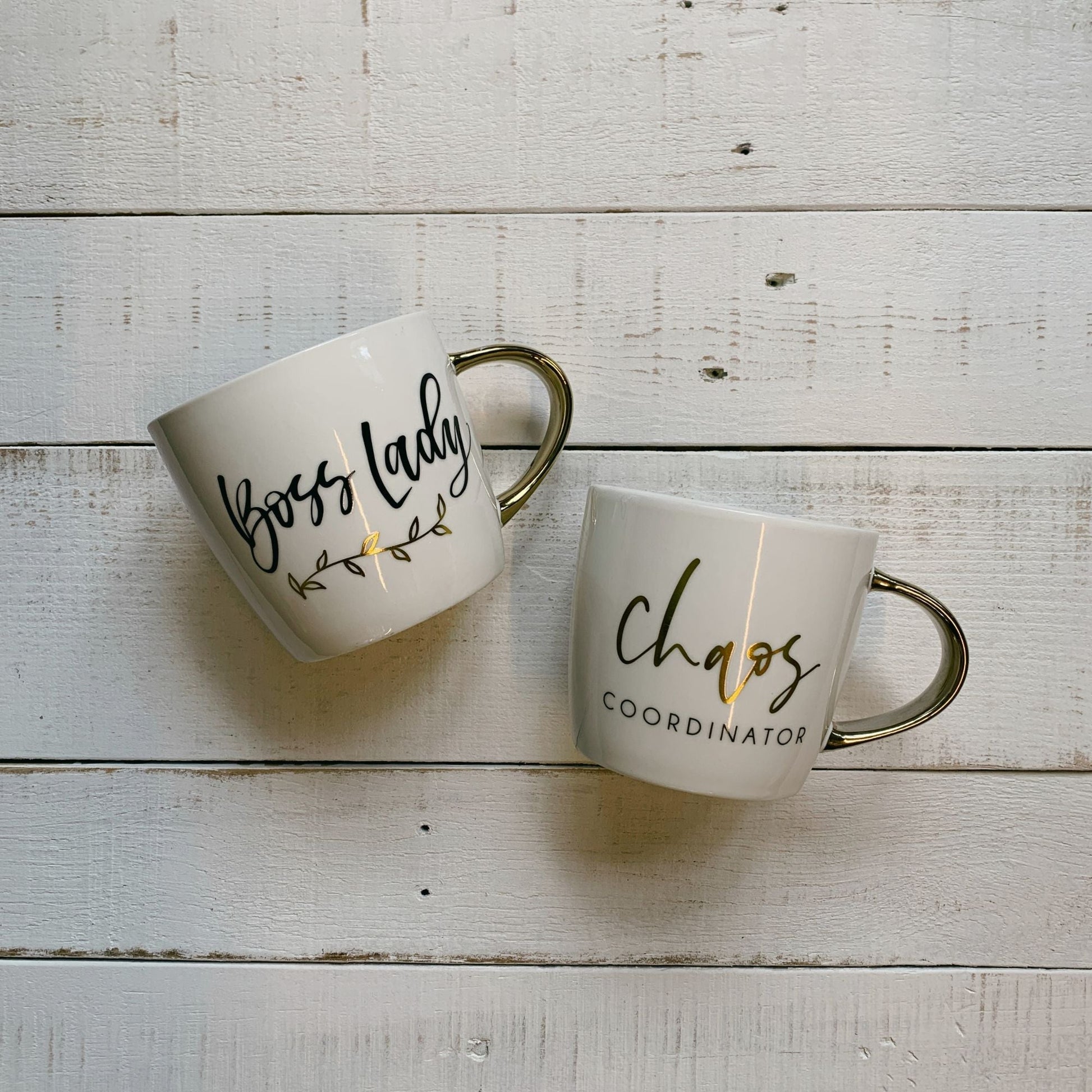 Chaos Coordinator Mug | Mothers Day Gift | Gold Handle Stoneware Coffee Tea Mug