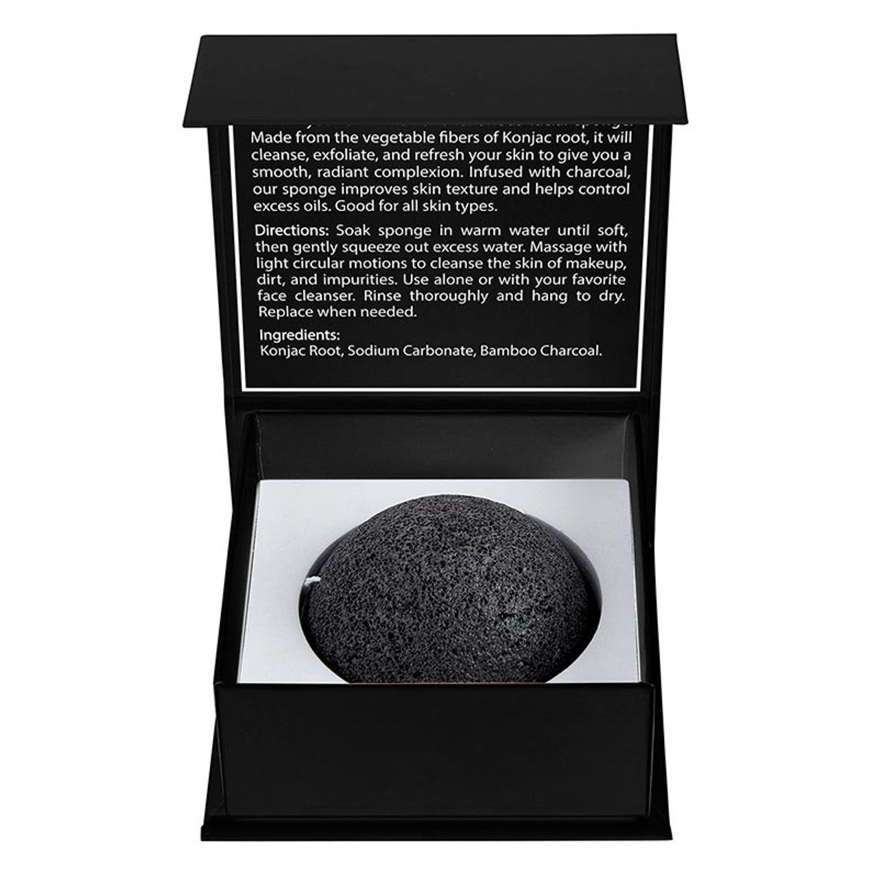 Charcoal Konjac Facial Sponge | All-Natural Scrub Sponge Detoxify Exfoliate Skin