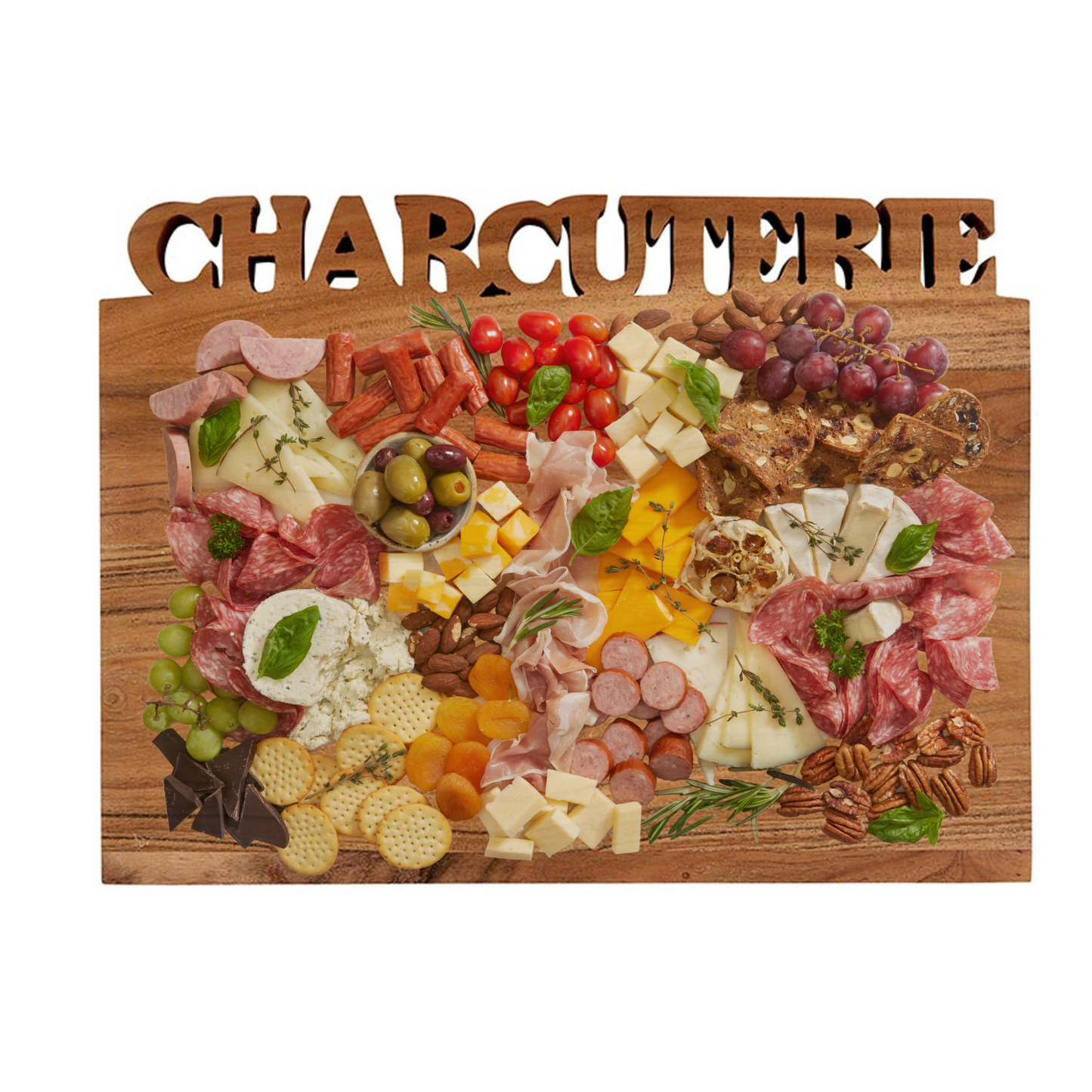 Charcuterie Cutting Board | Acacia Chopping Board Serving Tray | 15.5'' x 11.6''