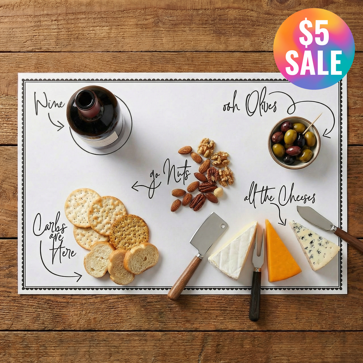 Charcuterie Paper Cheese Board | 50" x 18"