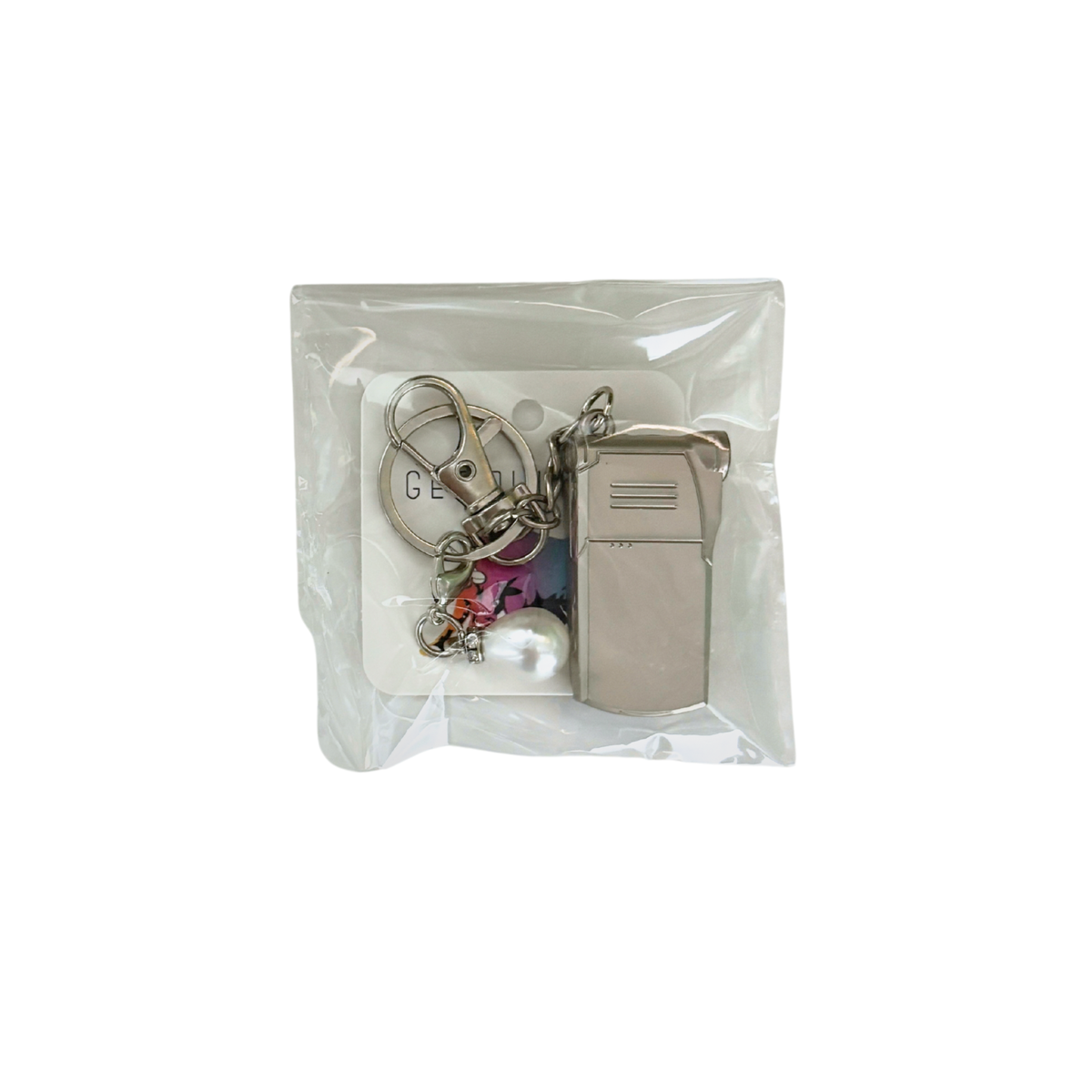 Charmed Pearl Y2K Flip Phone Fidget Keychain | Spinning Silver Flip Phone Charm-GetBullish-The Bullish Store