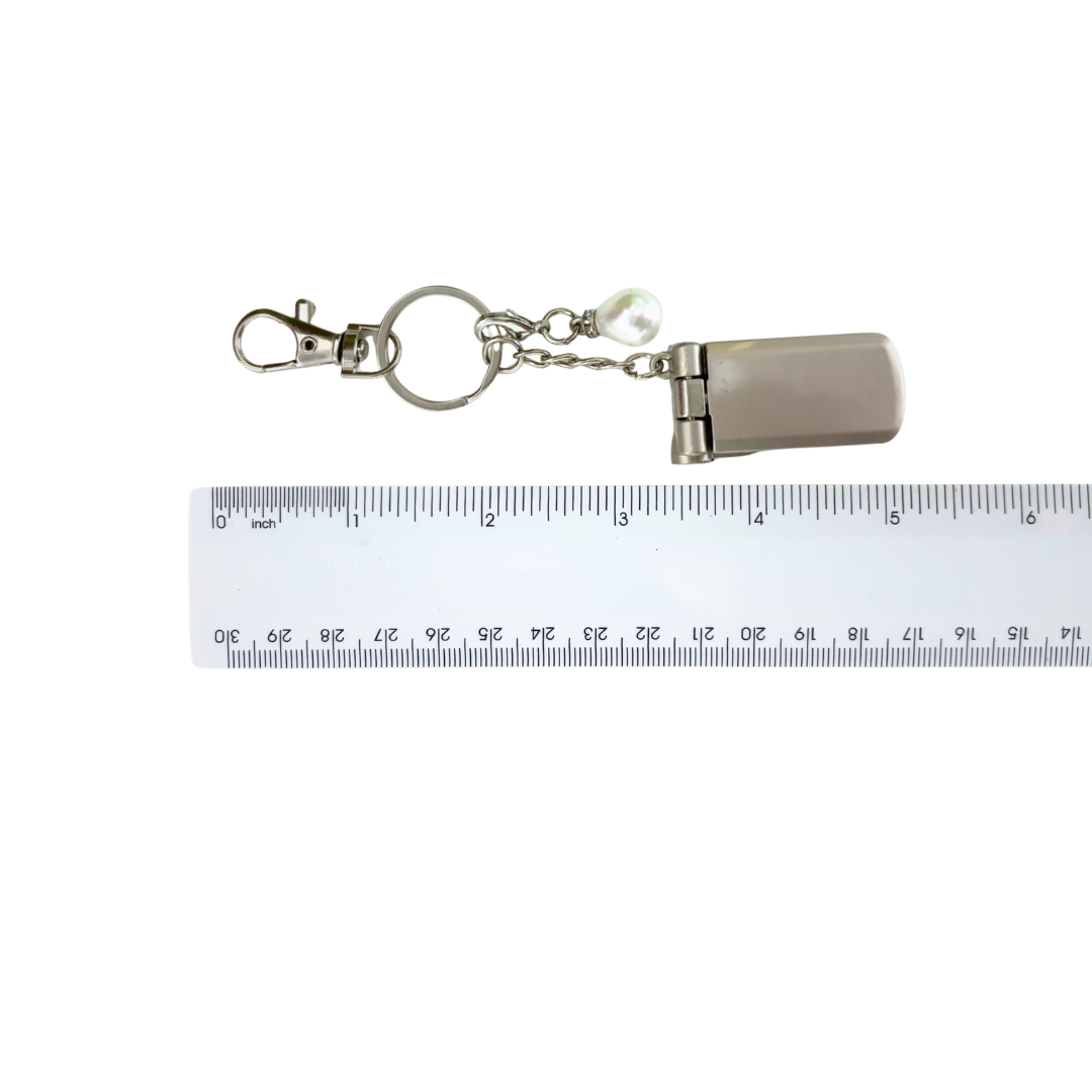 Charmed Pearl Y2K Flip Phone Fidget Keychain | Spinning Silver Flip Phone Charm-GetBullish-The Bullish Store