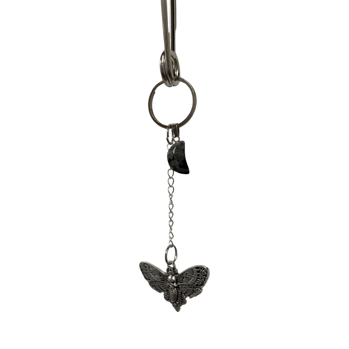 Charmed Safety Pin Hair Clip | Luna Moth + Moon | Handmade | GetBullish