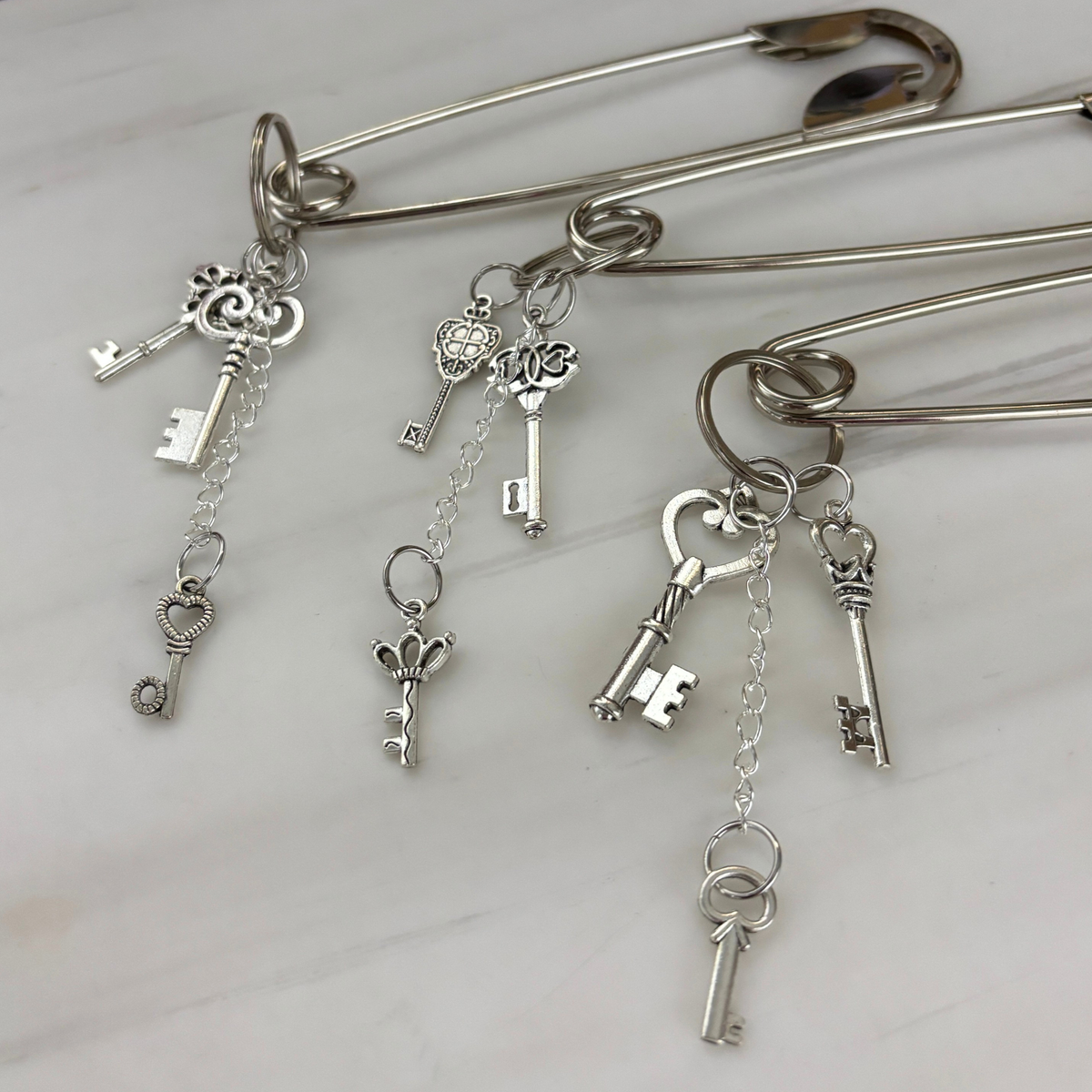 Charmed Safety Pin Hair Clip | Victorian Keys | Handmade | GetBullish