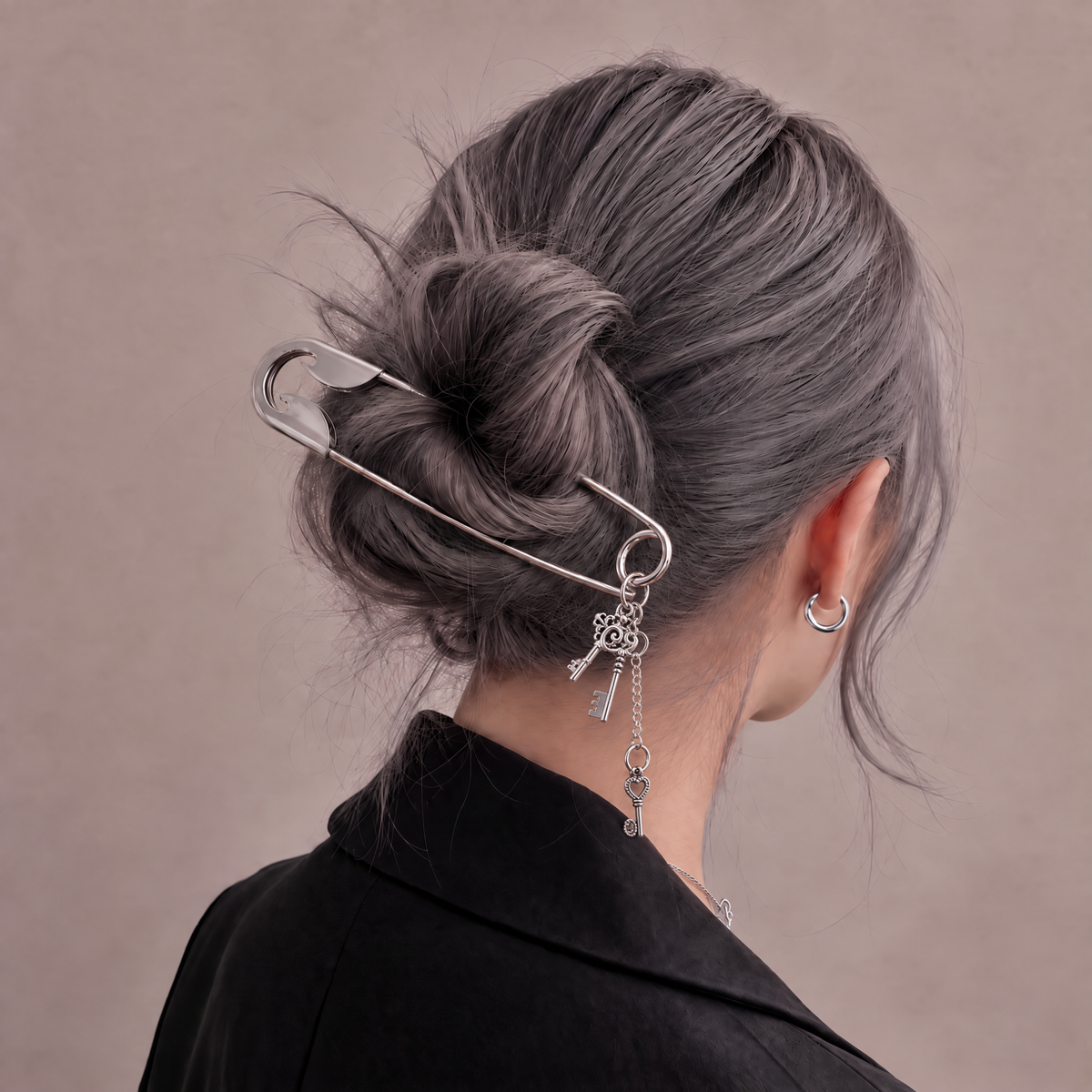 Charmed Safety Pin Hair Clip | Victorian Keys | Handmade | GetBullish