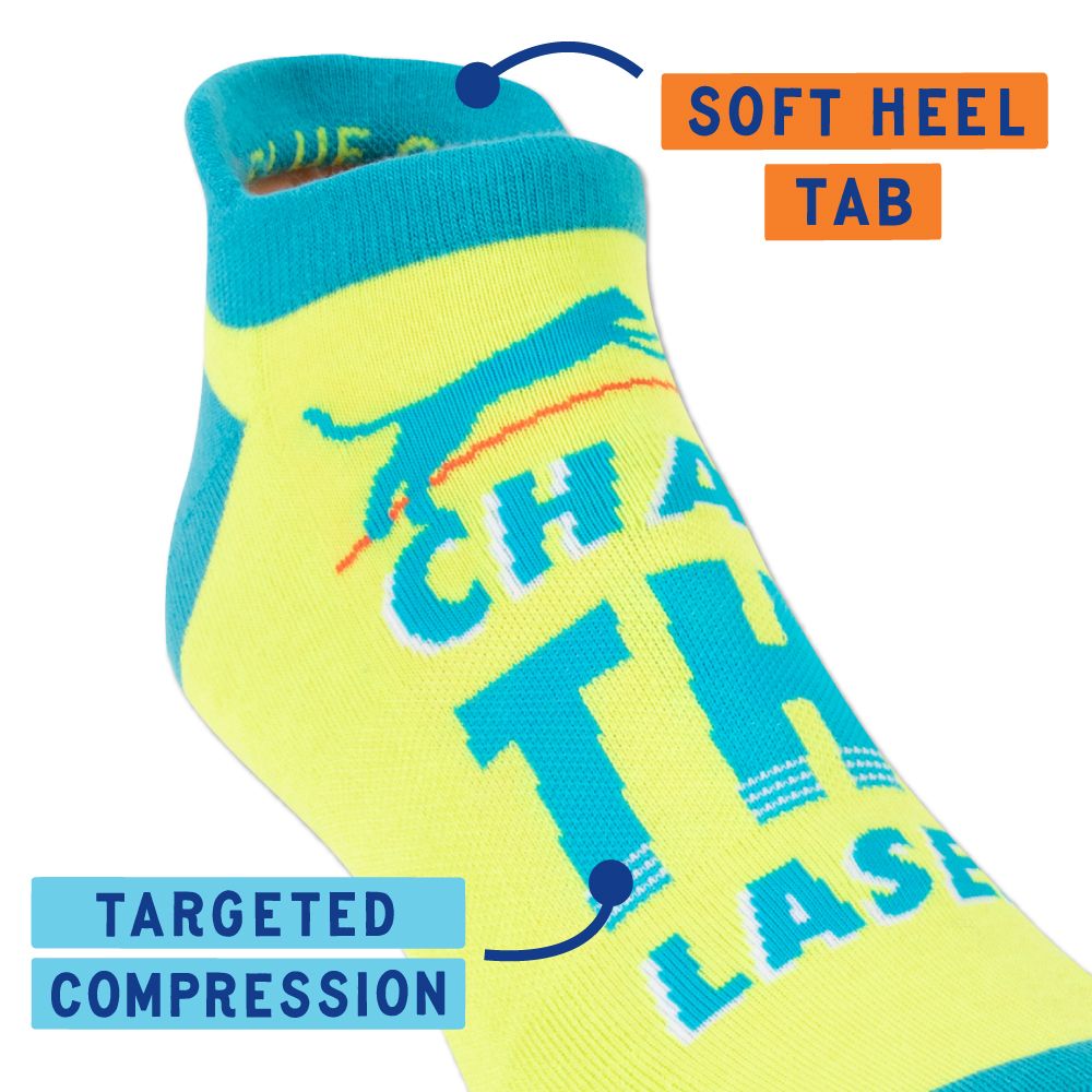 Chase The Laser Cat Men's or Unisex Sneaker Socks [2 Size Options] | BlueQ at GetBullish