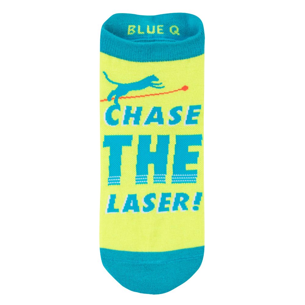 Chase The Laser Cat Men's or Unisex Sneaker Socks [2 Size Options] | BlueQ at GetBullish