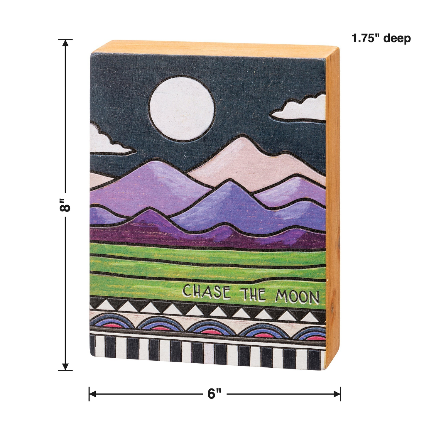 Chase The Moon Box Sign size chart