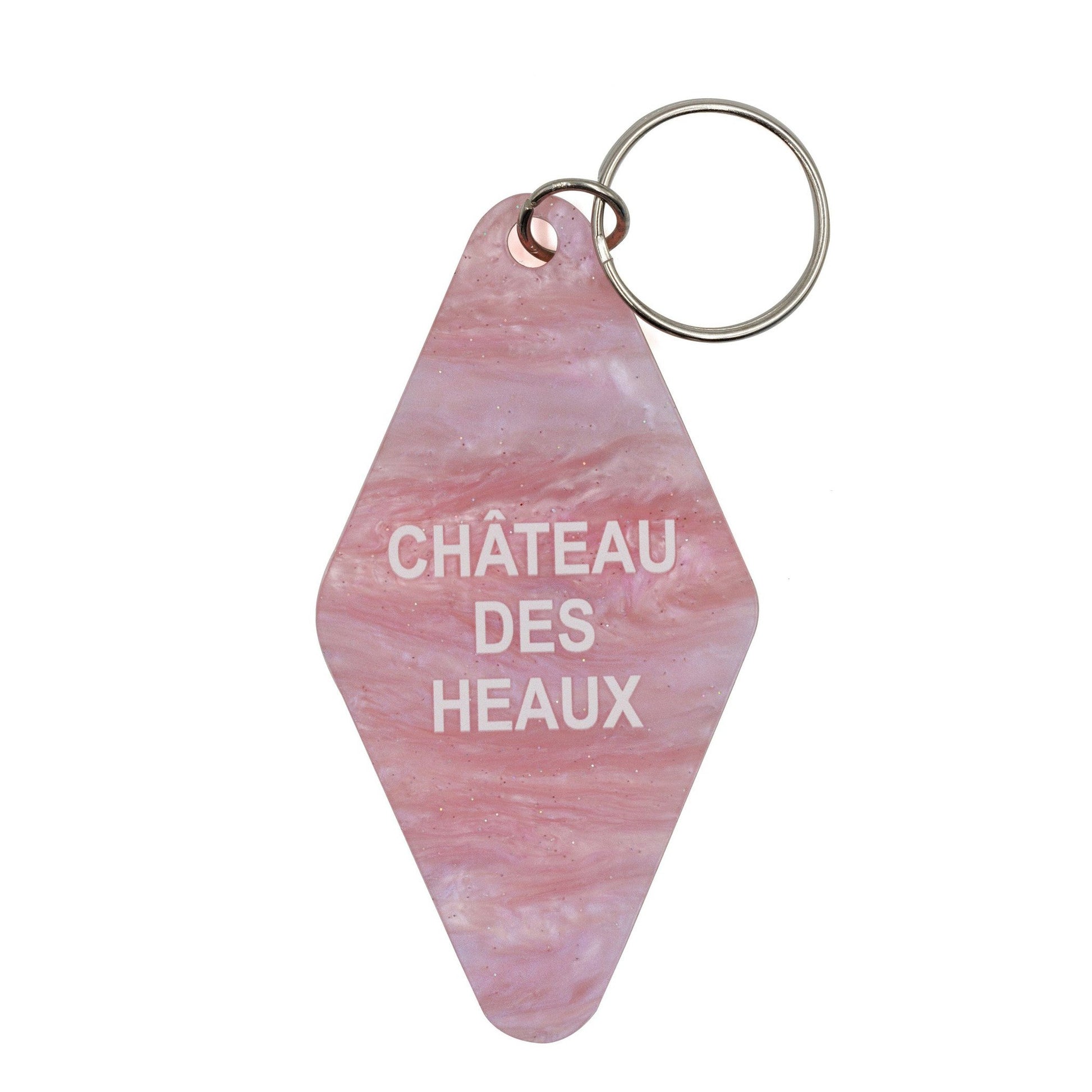 Chateau Des Heaux Motel Style Keychain in Crystal Pink