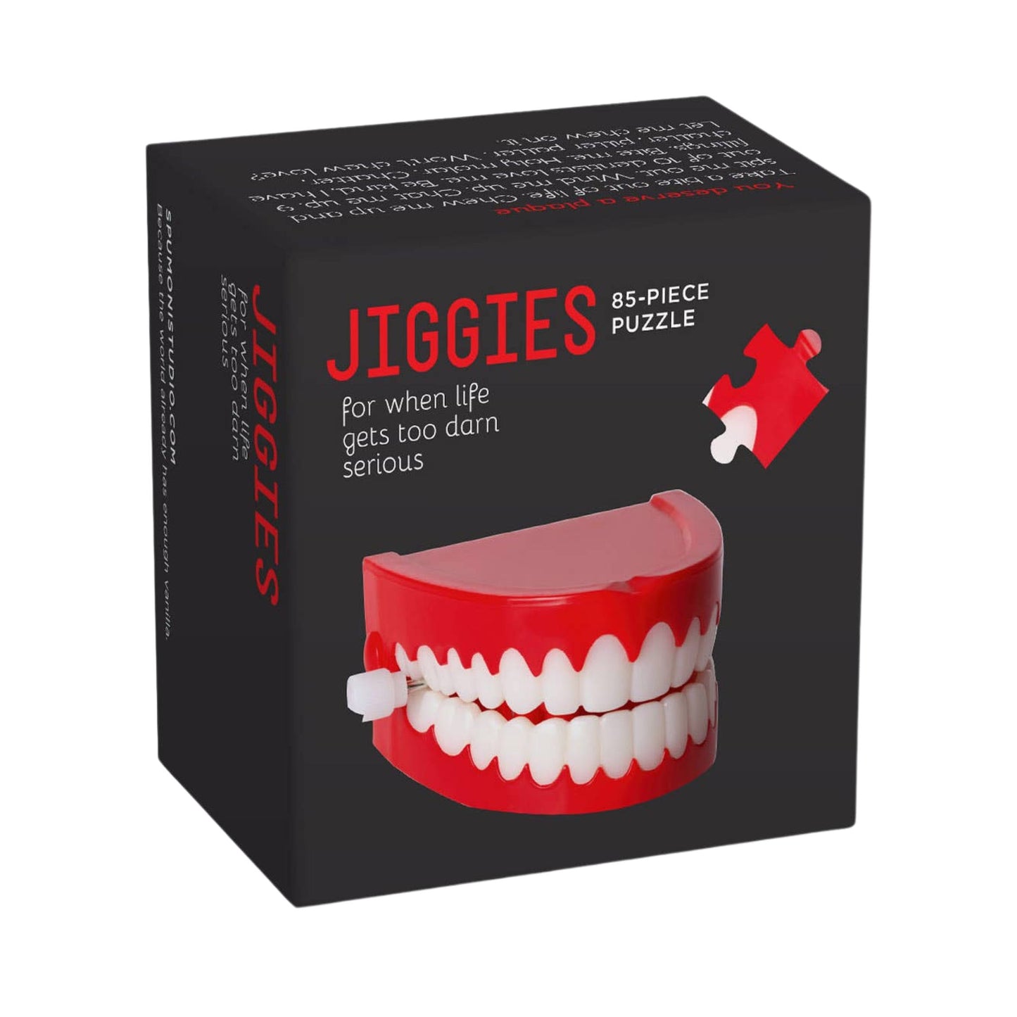 Chatterbox Funny Mini Jigsaw Puzzle | Chattering Teeth Jiggie Puzzle in Gift Box | Gag Gift, Stocking Stuffer | 85 Pieces