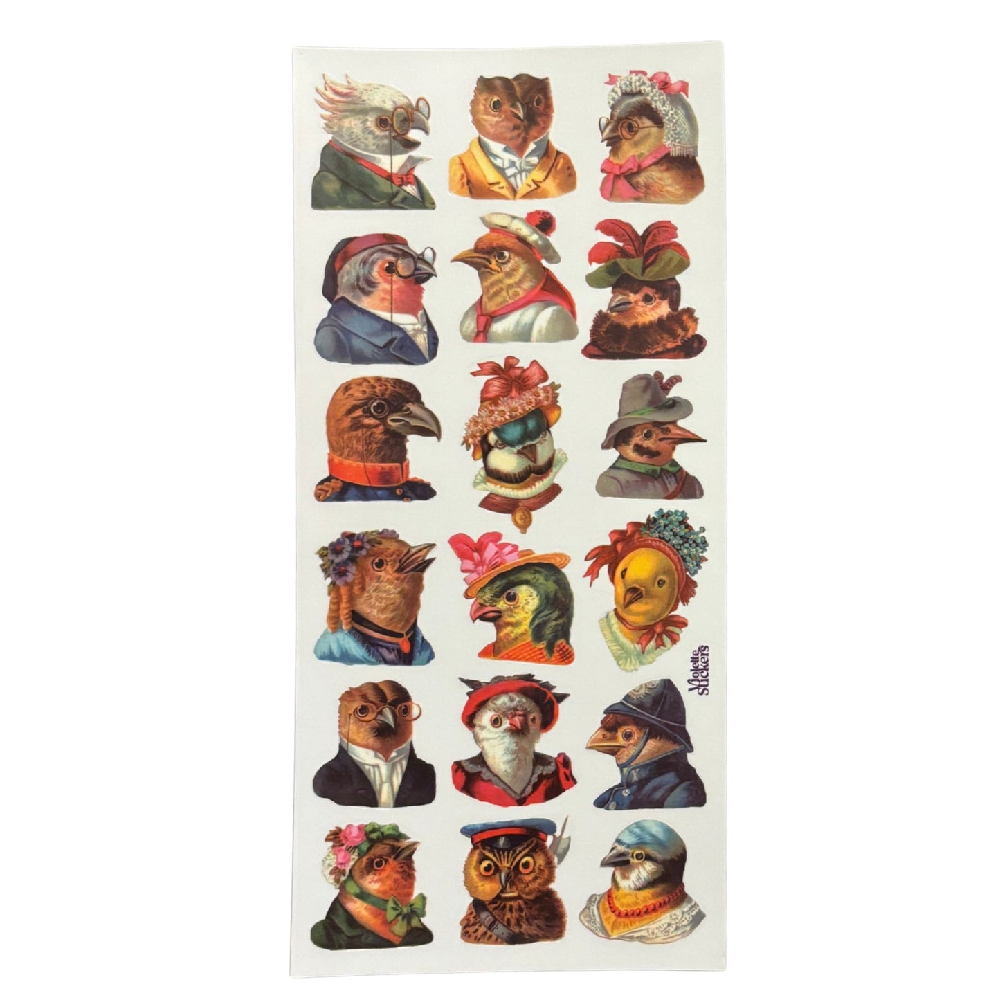 Chatty Birds Stickers | 4" x 8" Clear Stickers | 2 Sheets-Violette Stickers-The Bullish Store