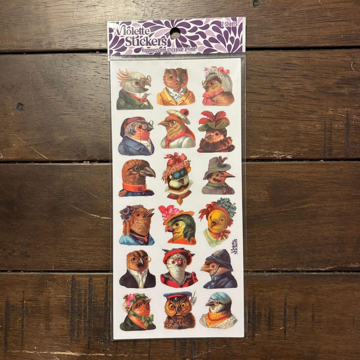 Chatty Birds Stickers | 4" x 8" Clear Stickers | 2 Sheets-Violette Stickers-The Bullish Store