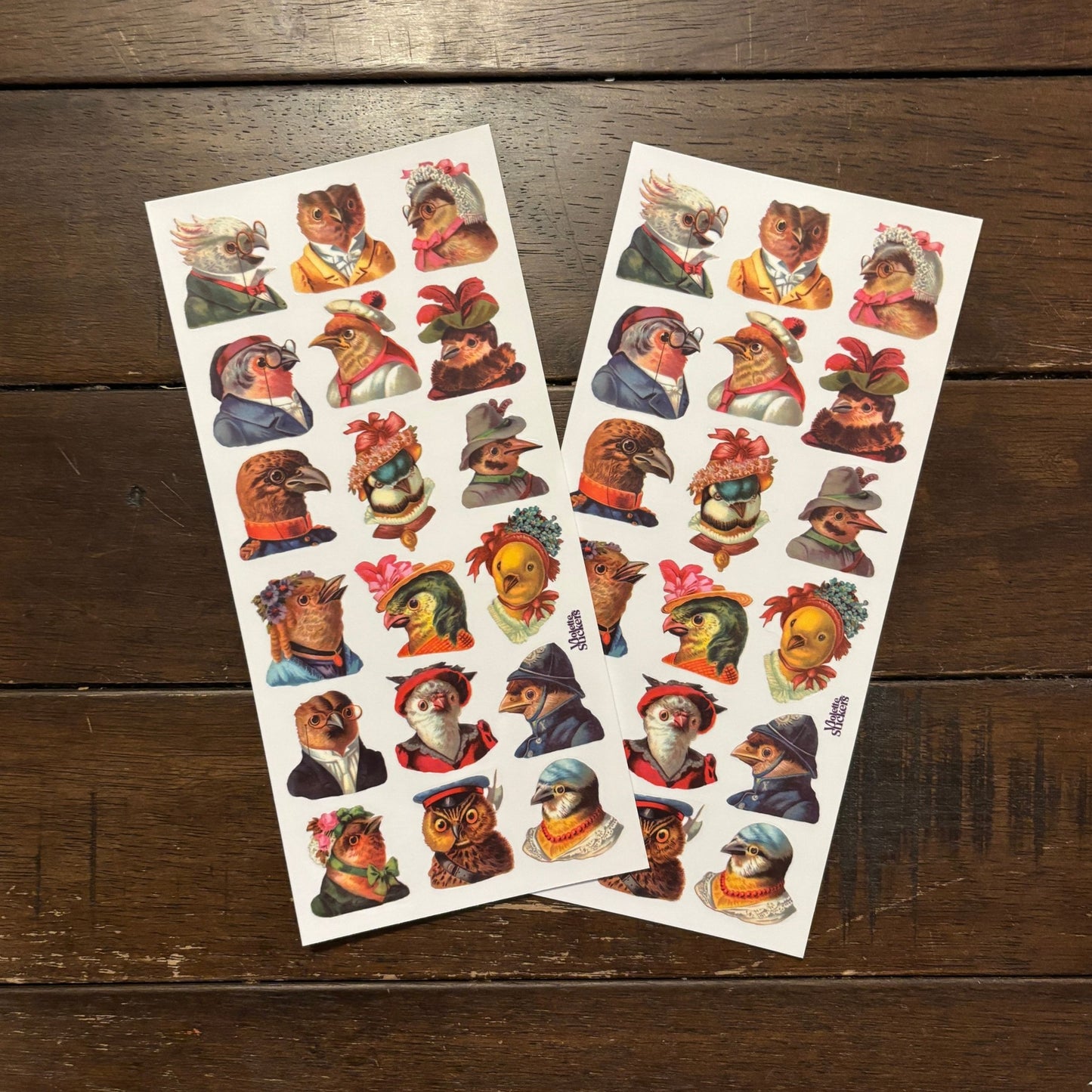Chatty Birds Stickers | 4" x 8" Clear Stickers | 2 Sheets-Violette Stickers-The Bullish Store