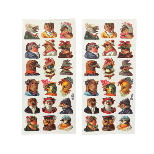 Chatty Birds Stickers | 4" x 8" Clear Stickers | 2 Sheets-Violette Stickers-The Bullish Store