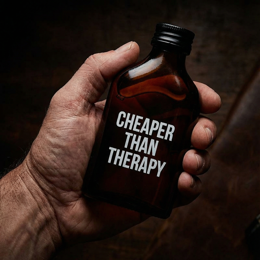 Cheaper Than Therapy Amber Mini Flask | Glass