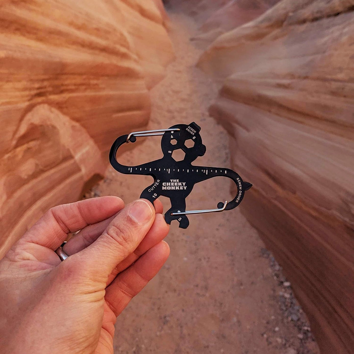 Cheeky Monkey Double "S" Carabiner Multitool | Handy 13-in-1 Keychain DIY Tool | Gift for Men