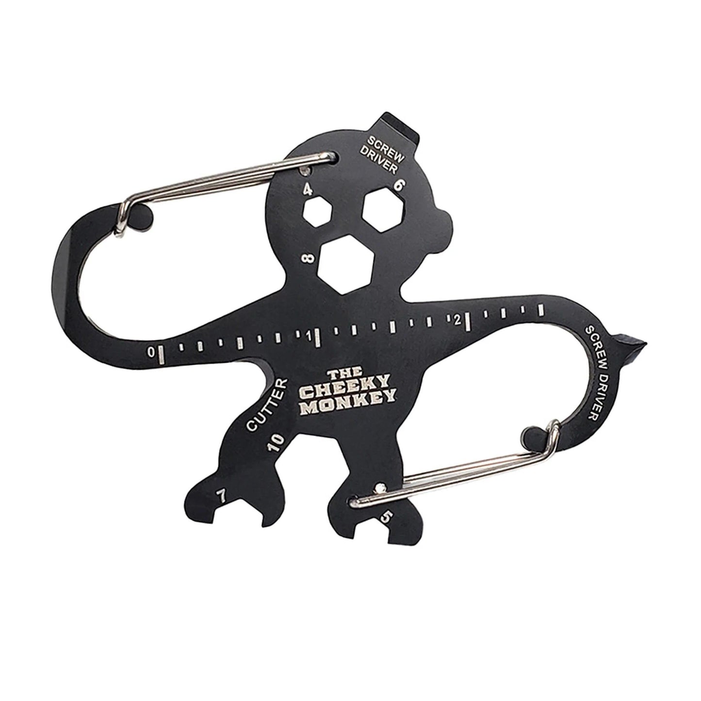 Cheeky Monkey Double "S" Carabiner Multitool | Handy 13-in-1 Keychain DIY Tool | Gift for Men