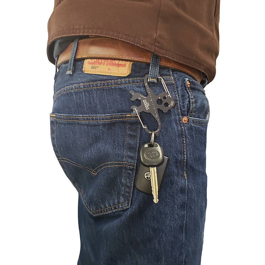 Cheeky Monkey Double "S" Carabiner Multitool | Handy 13-in-1 Keychain DIY Tool | Gift for Men