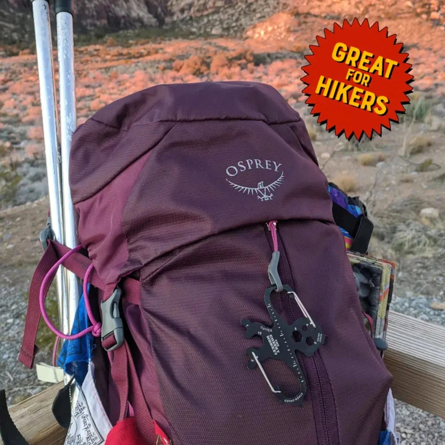 Cheeky Monkey Double "S" Carabiner Multitool | Handy 13-in-1 Keychain DIY Tool | Gift for Men