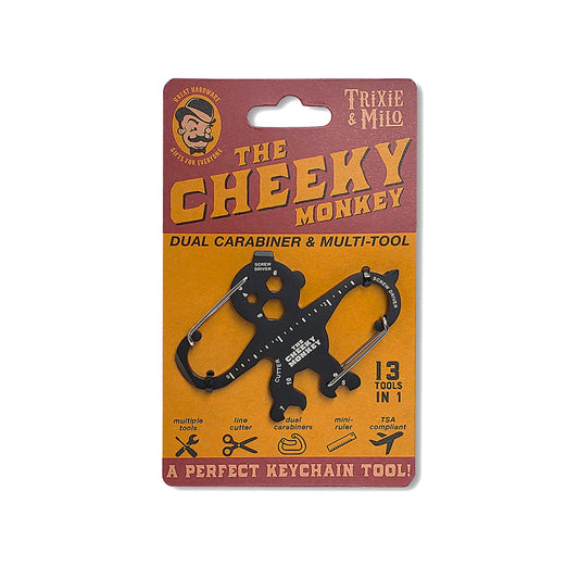 Cheeky Monkey Double "S" Carabiner Multitool | Handy 13-in-1 Keychain DIY Tool | Gift for Men
