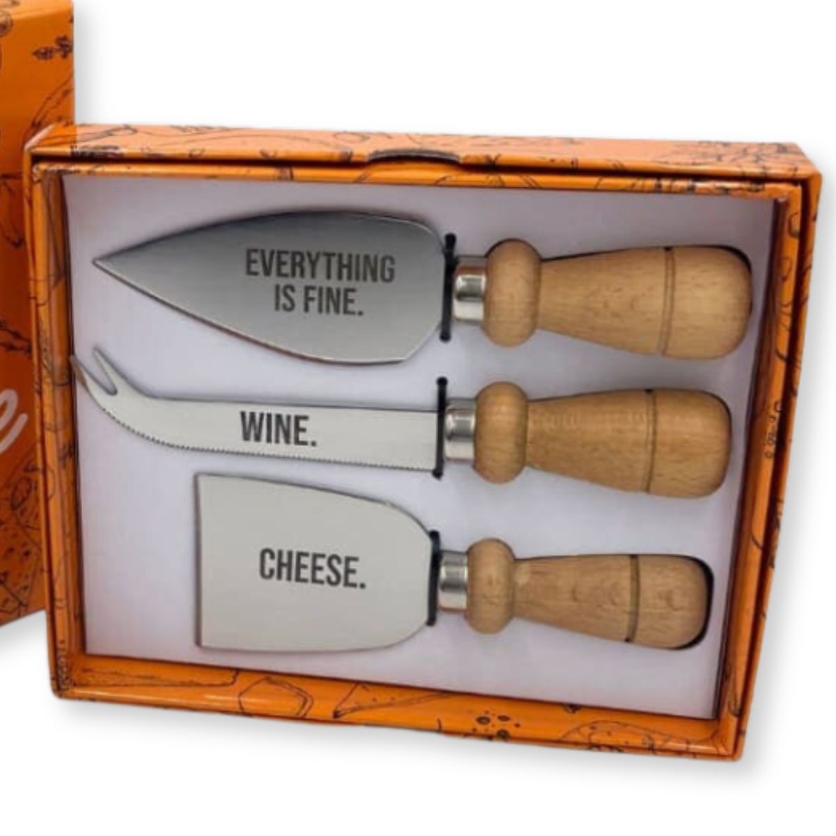 Cheese Charcuterie Set | Serving Knives for Host | Women's Funny Utensils Gift Set