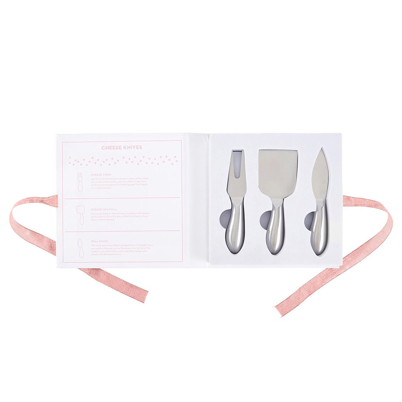 Cheese Knife Book | 3 Piece Gourmet Cheese Knives Set In Gift Box