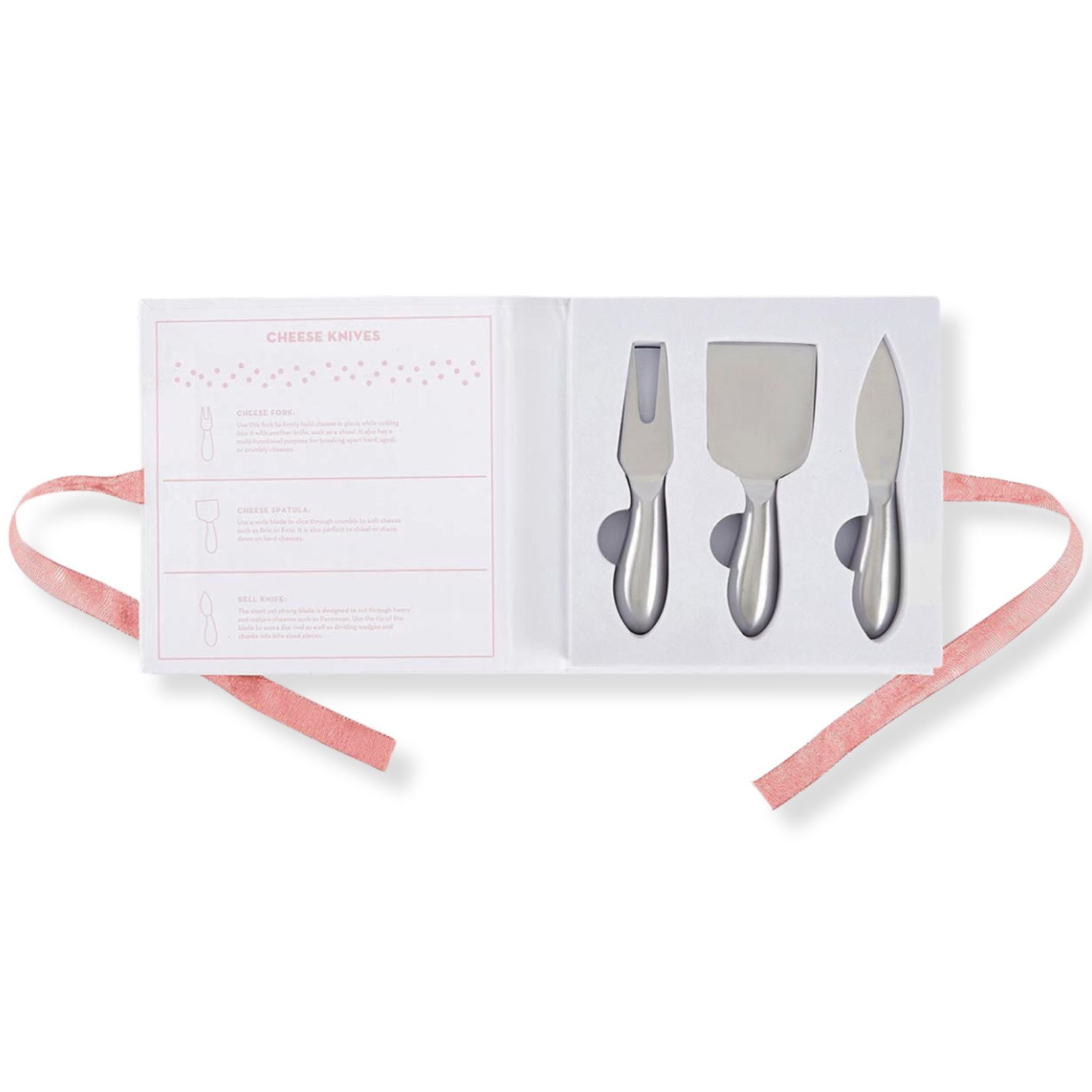 Cheese Knife Gift Set in Book Style Packaging | 3 Piece Gourmet Cheese Knives Set In Gift Box