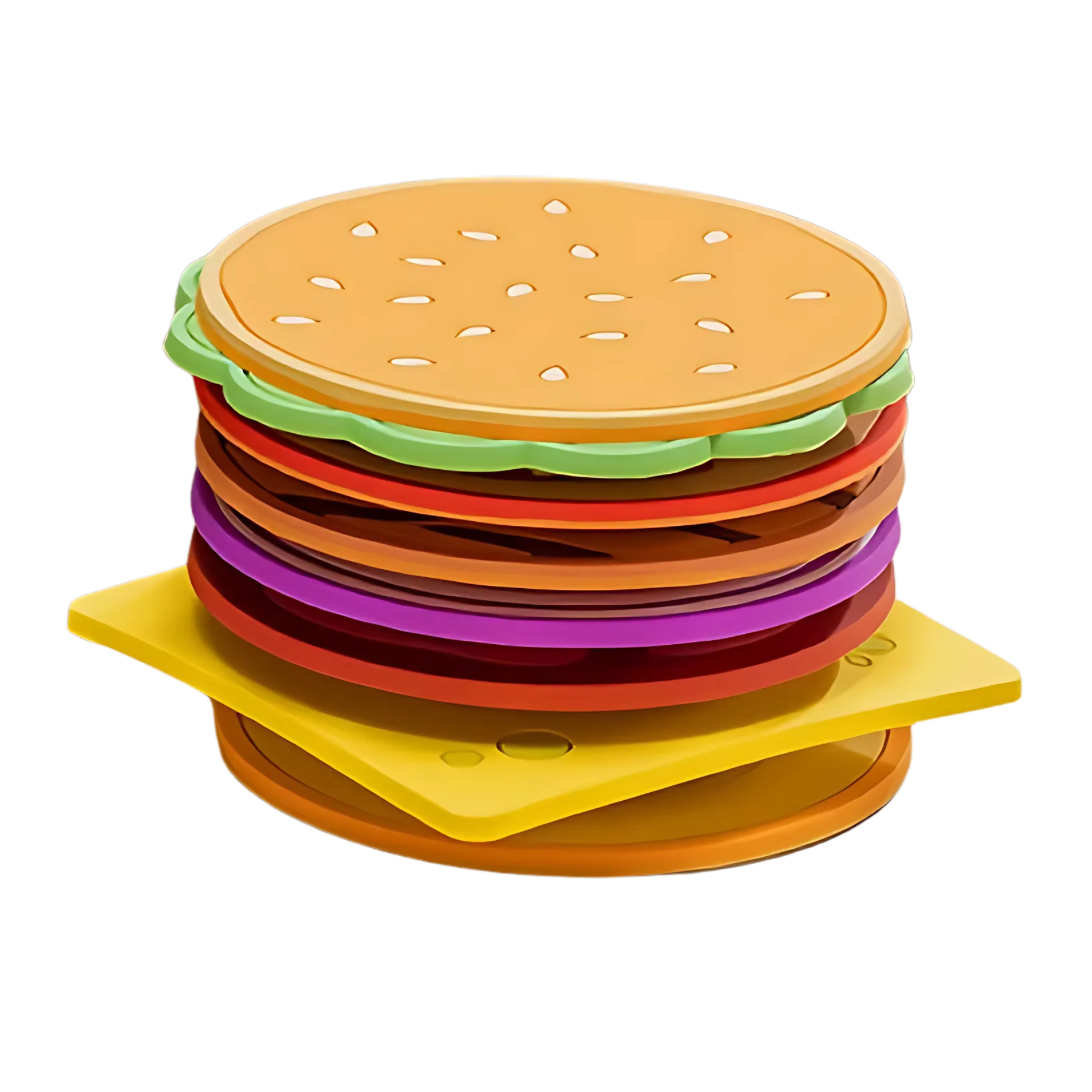 Cheeseburger Silicone Drink Coasters Set of 8