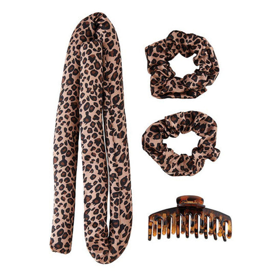 Cheetah Heatless Roller Set | 4-Piece Hair Curler Set  | Hair Accessories