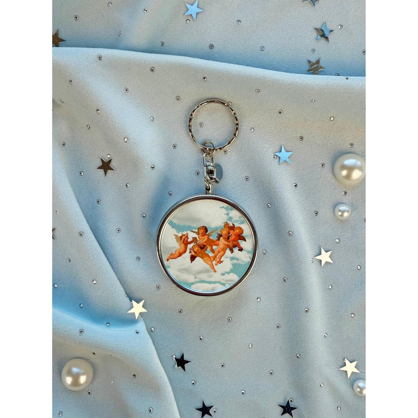 Cherub Ash Tray Keychain | Angel Cherub Pocket Ashtray Keychain | Cute Kitsch Smoking Accessory