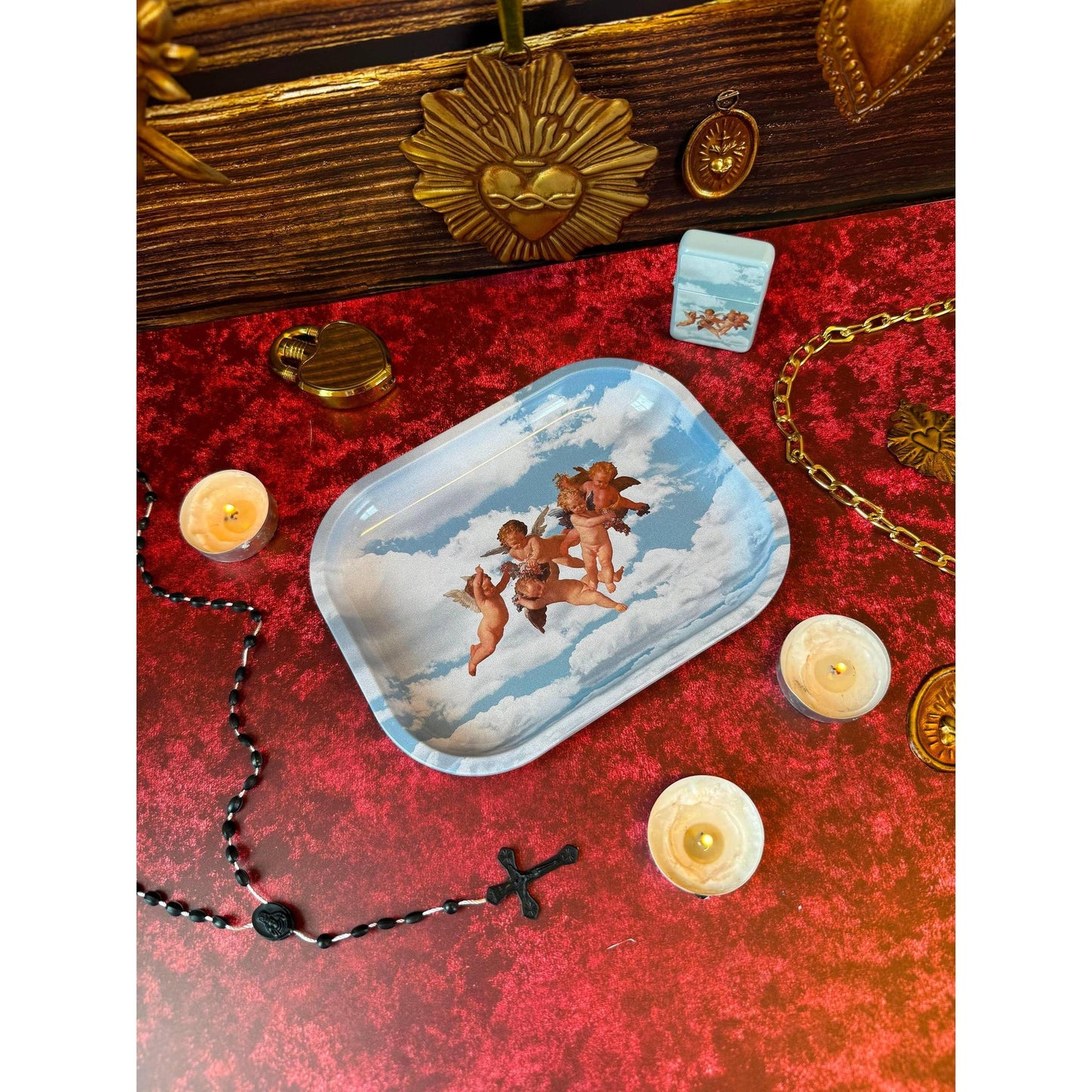 Cherub Trinket Tray | Vintage Angel Cherub Decorative Tray | Whimsical Jewelry & Catchall Dish