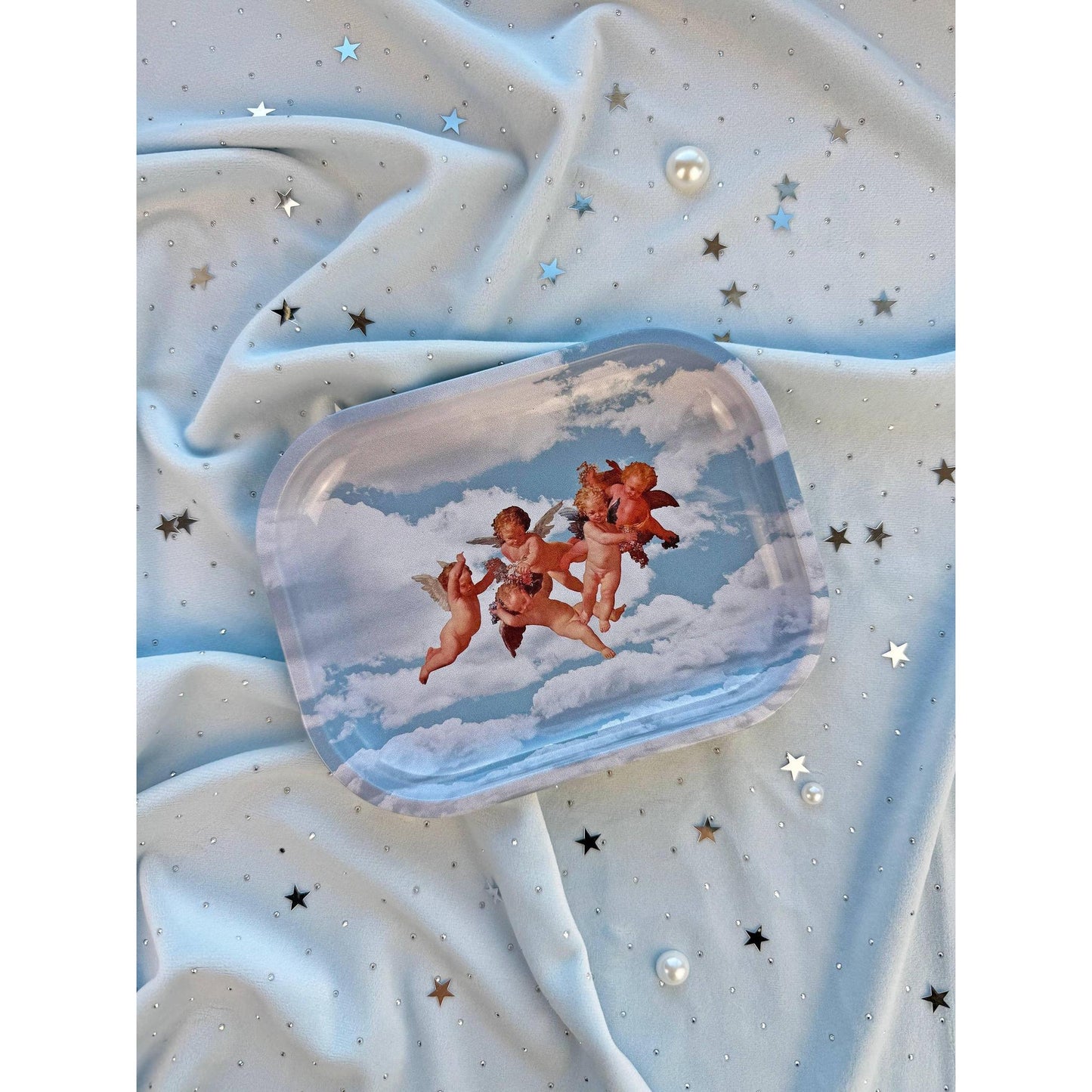 Cherub Trinket Tray | Vintage Angel Cherub Decorative Tray | Whimsical Jewelry & Catchall Dish