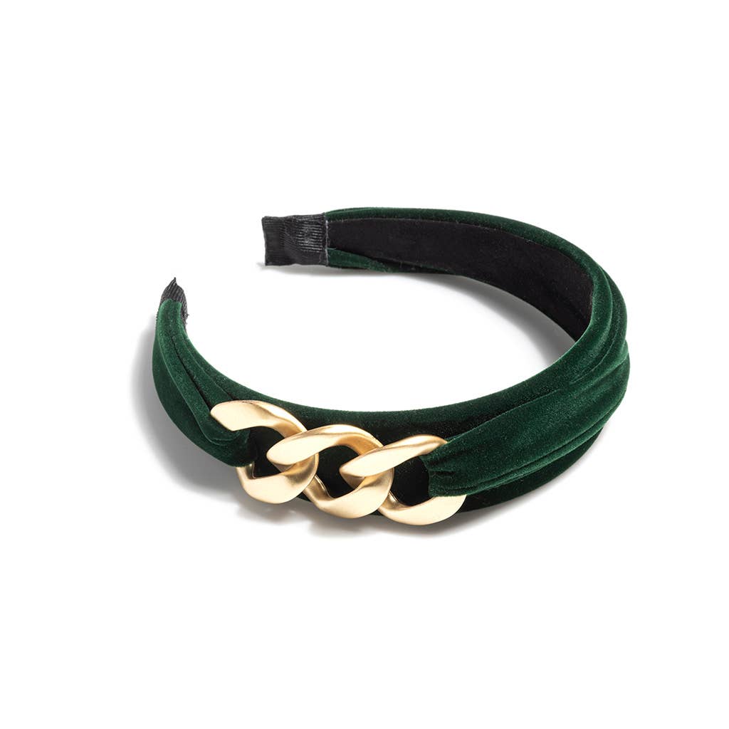 Chic Chain Detailed Headband In Green | Classic