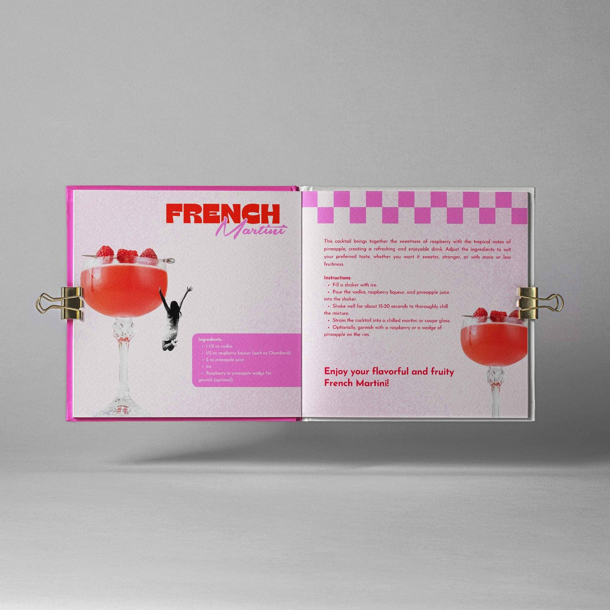 Chic Drinks Hardcover Bar Cart Book | Cocktail Recipe Manual Guide