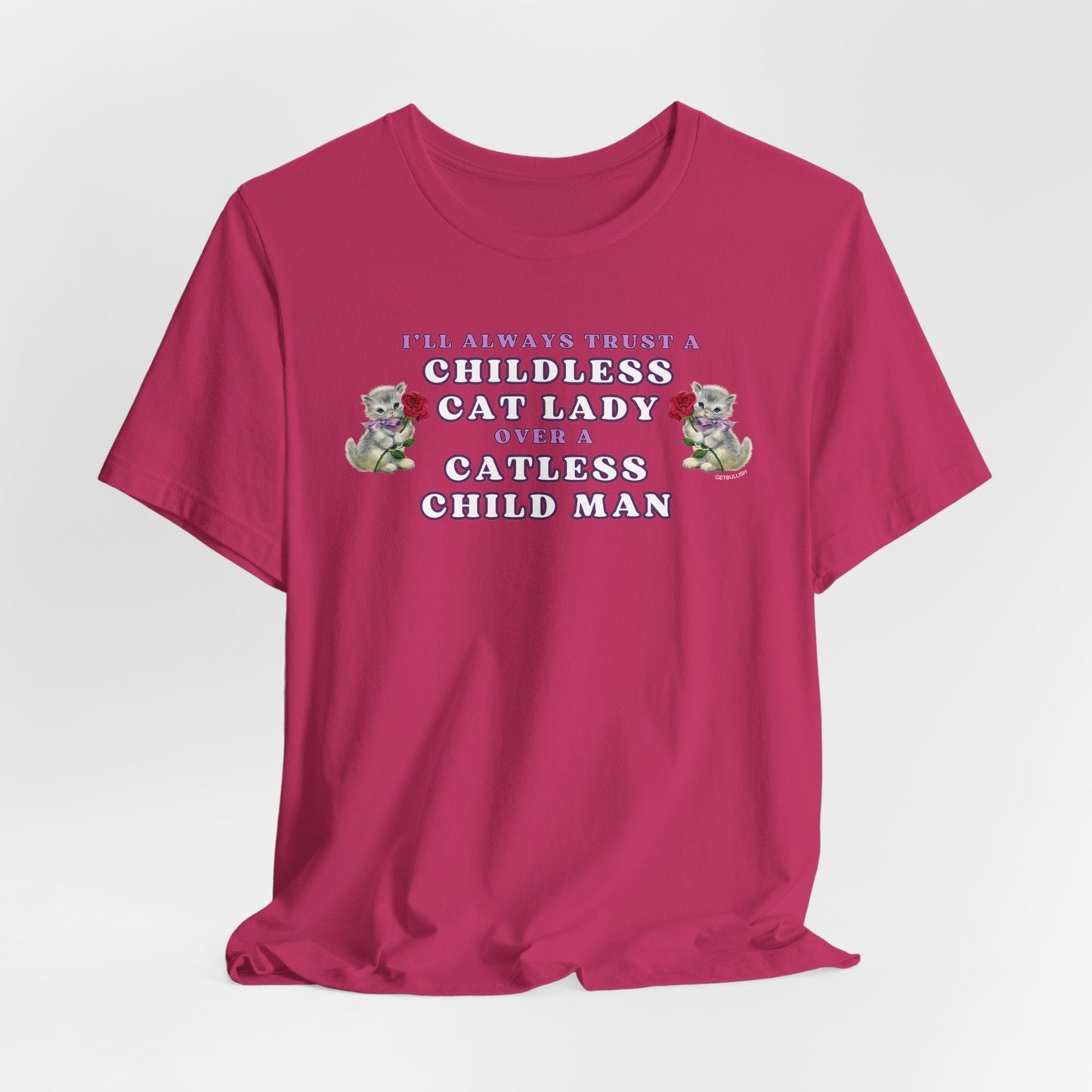 Childless Cat Ladies Over Catless Child Men Unisex Jersey Short Sleeve Tee | Kamala JD Vance Election Meme | Vote 2024