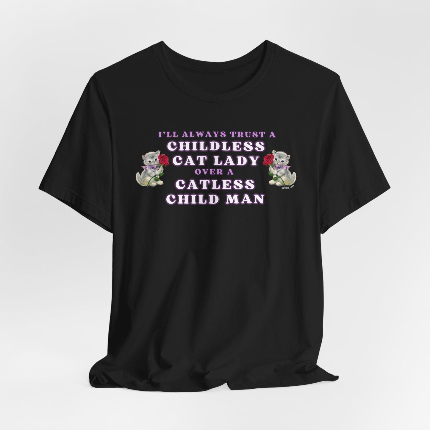 Childless Cat Ladies Over Catless Child Men Unisex Jersey Short Sleeve Tee | Kamala JD Vance Election Meme | Vote 2024