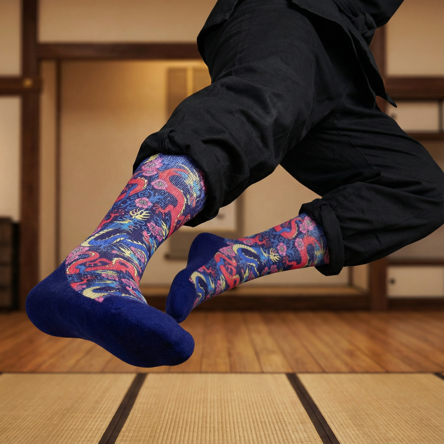 Chinese Dragons Men's Socks | Colorful Novelty Crew Socks