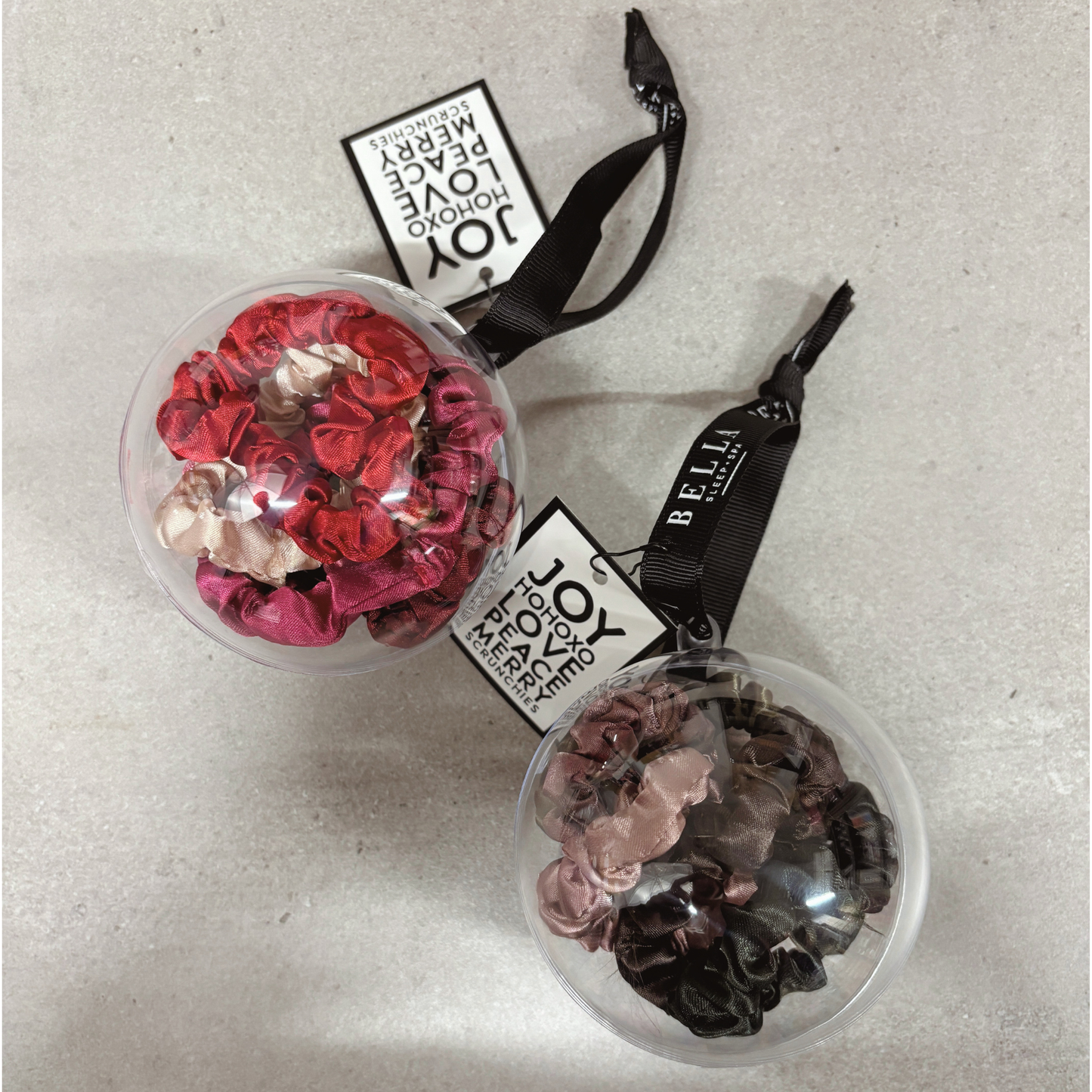 Christmas Ornament Full of Satin Scrunchies! | Cute Hair Accessory Stocking Stuffer Hair Tie Set