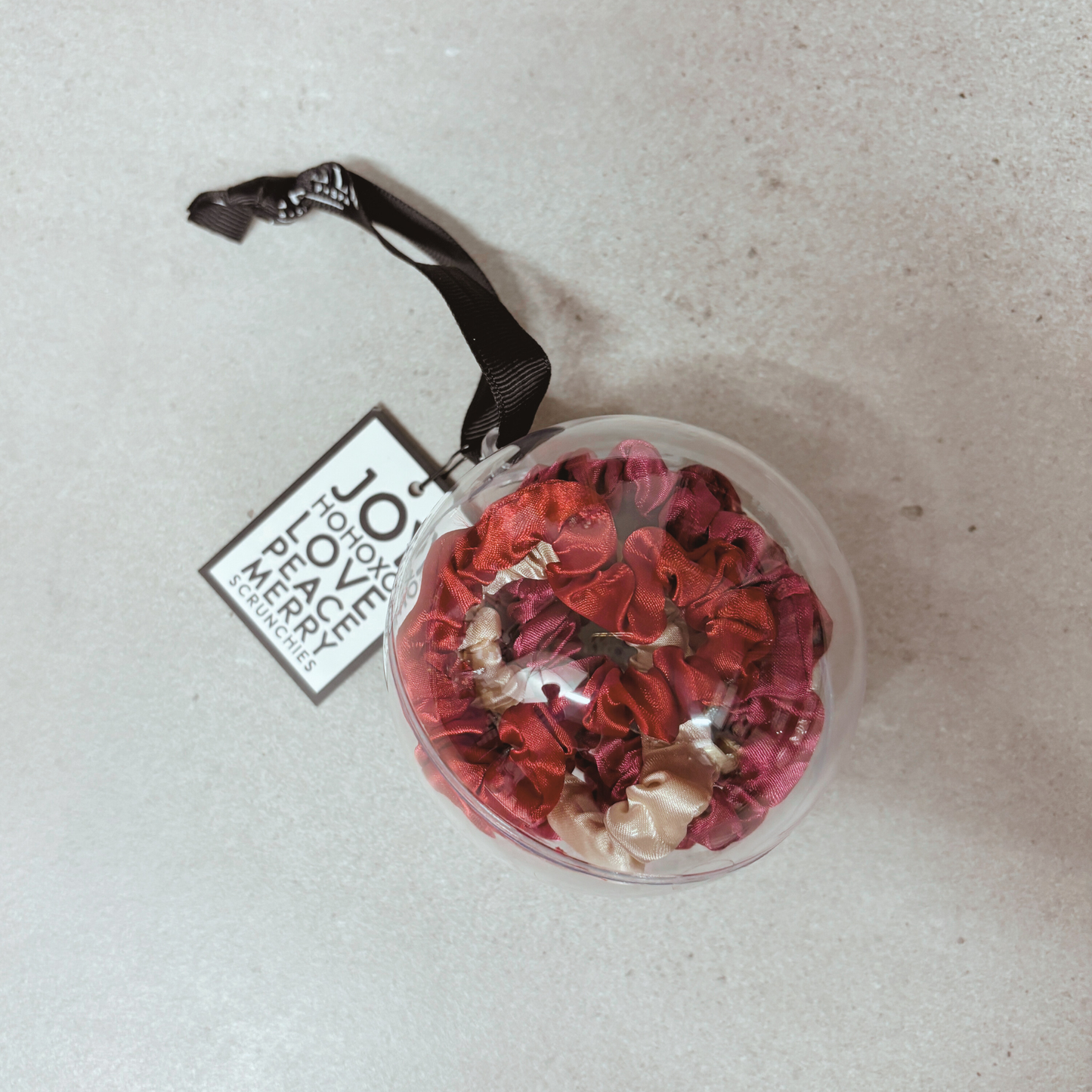 Christmas Ornament Full of Satin Scrunchies! | Cute Hair Accessory Stocking Stuffer Hair Tie Set