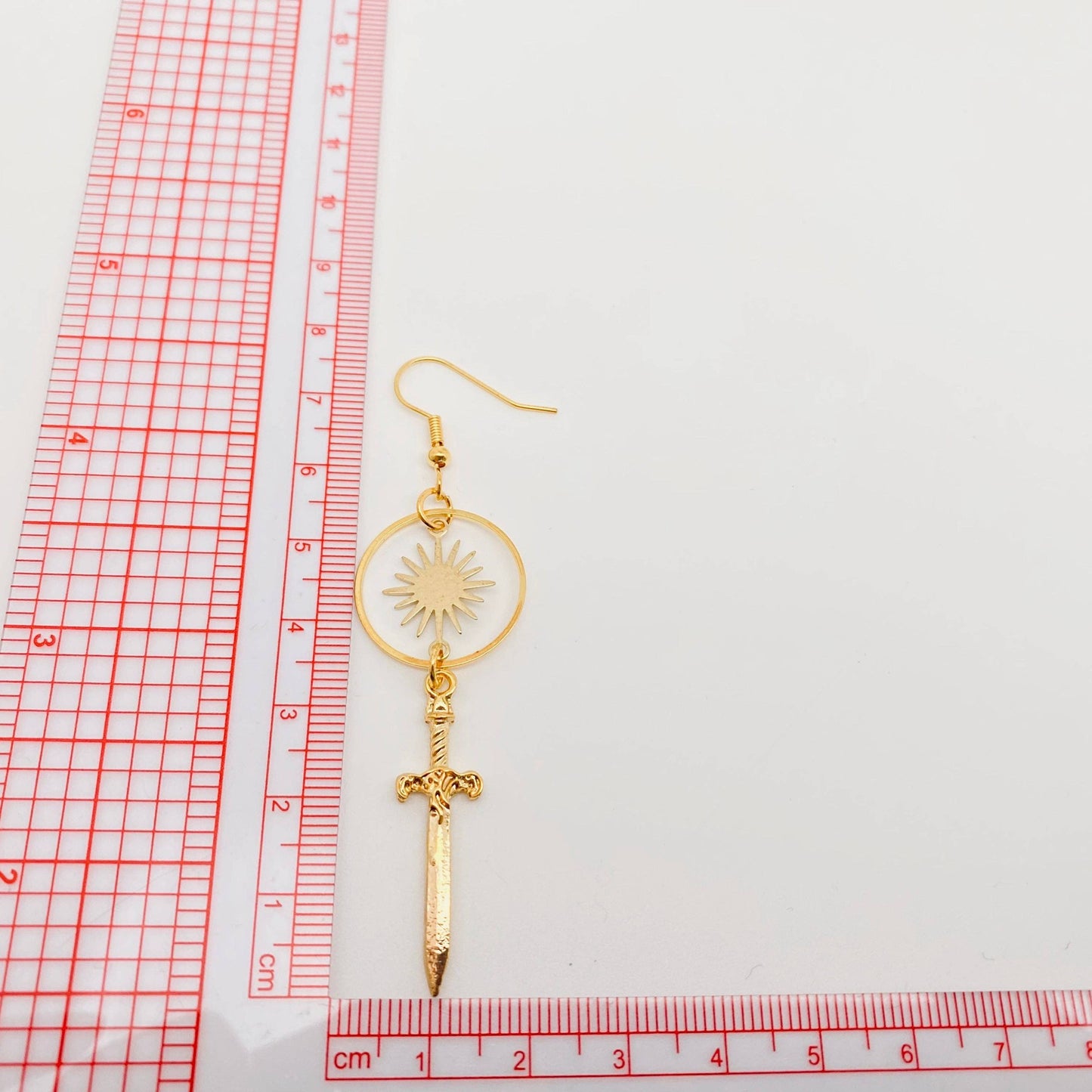 Circle Sun Golden Dagger Pendant Earrings | Bohemian Theme Hook Jewelry