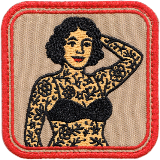 Circus Tattooed Lady Patch | Vintage Inspired Embroidered Iron-On Sideshow Patch