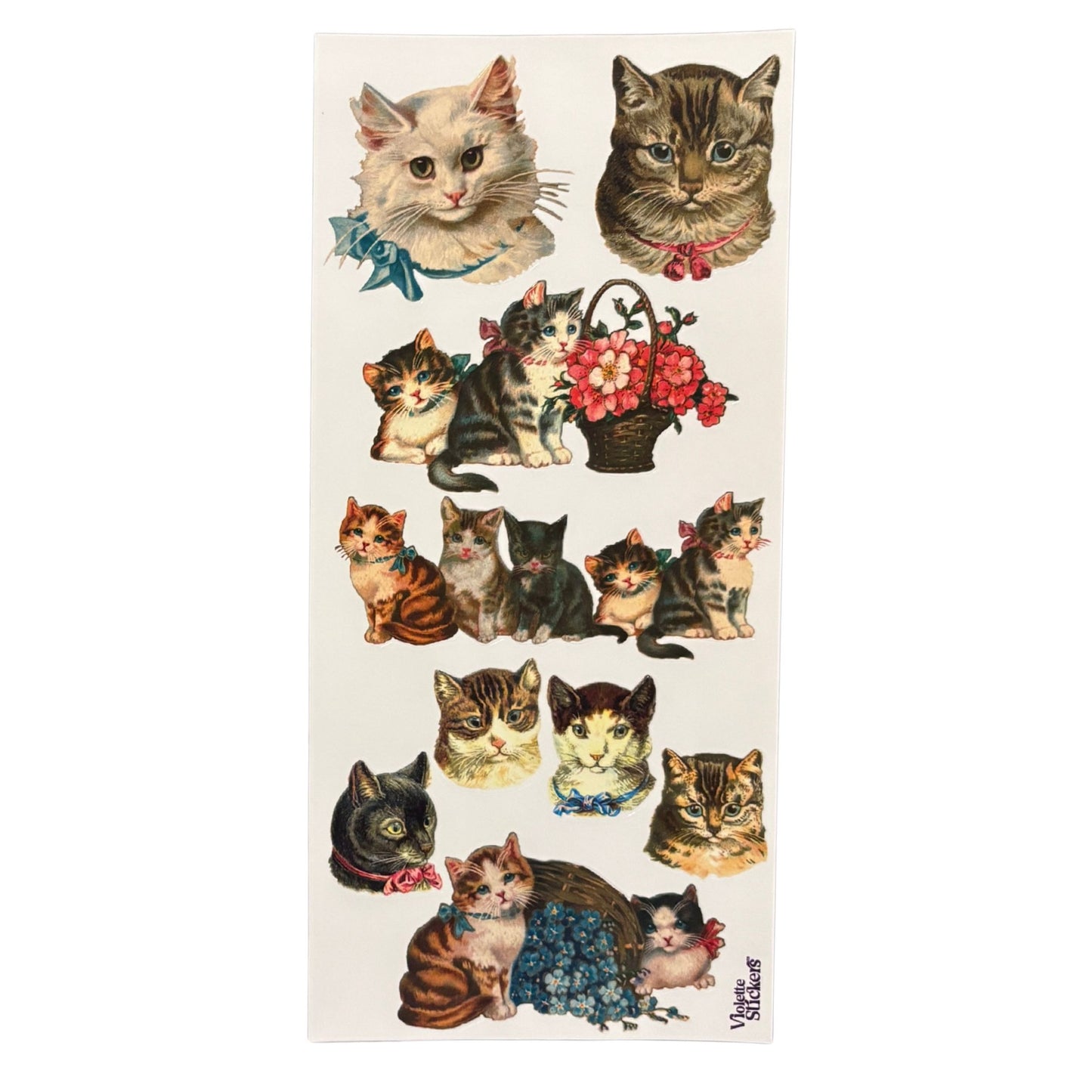 Classic Cats Stickers | 4" x 8" Paper Stickers | 2 Sheets