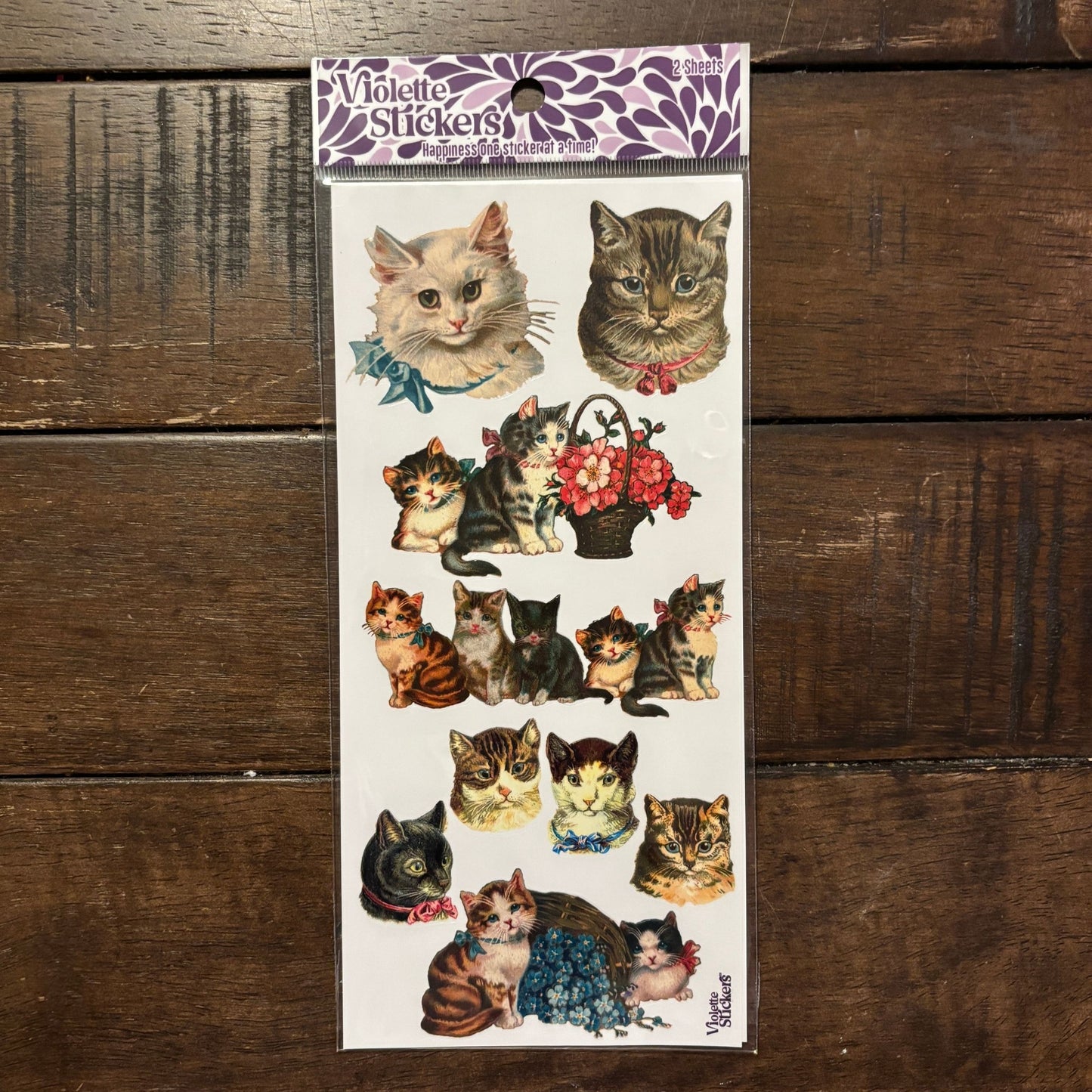 Classic Cats Stickers | 4" x 8" Paper Stickers | 2 Sheets