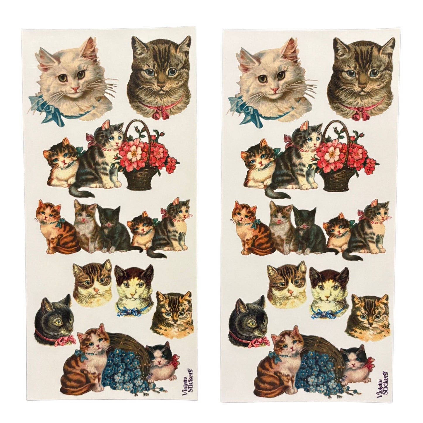 Classic Cats Stickers | 4" x 8" Paper Stickers | 2 Sheets