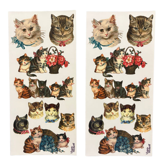 Classic Cats Stickers | 4" x 8" Paper Stickers | 2 Sheets-Violette Stickers-The Bullish Store