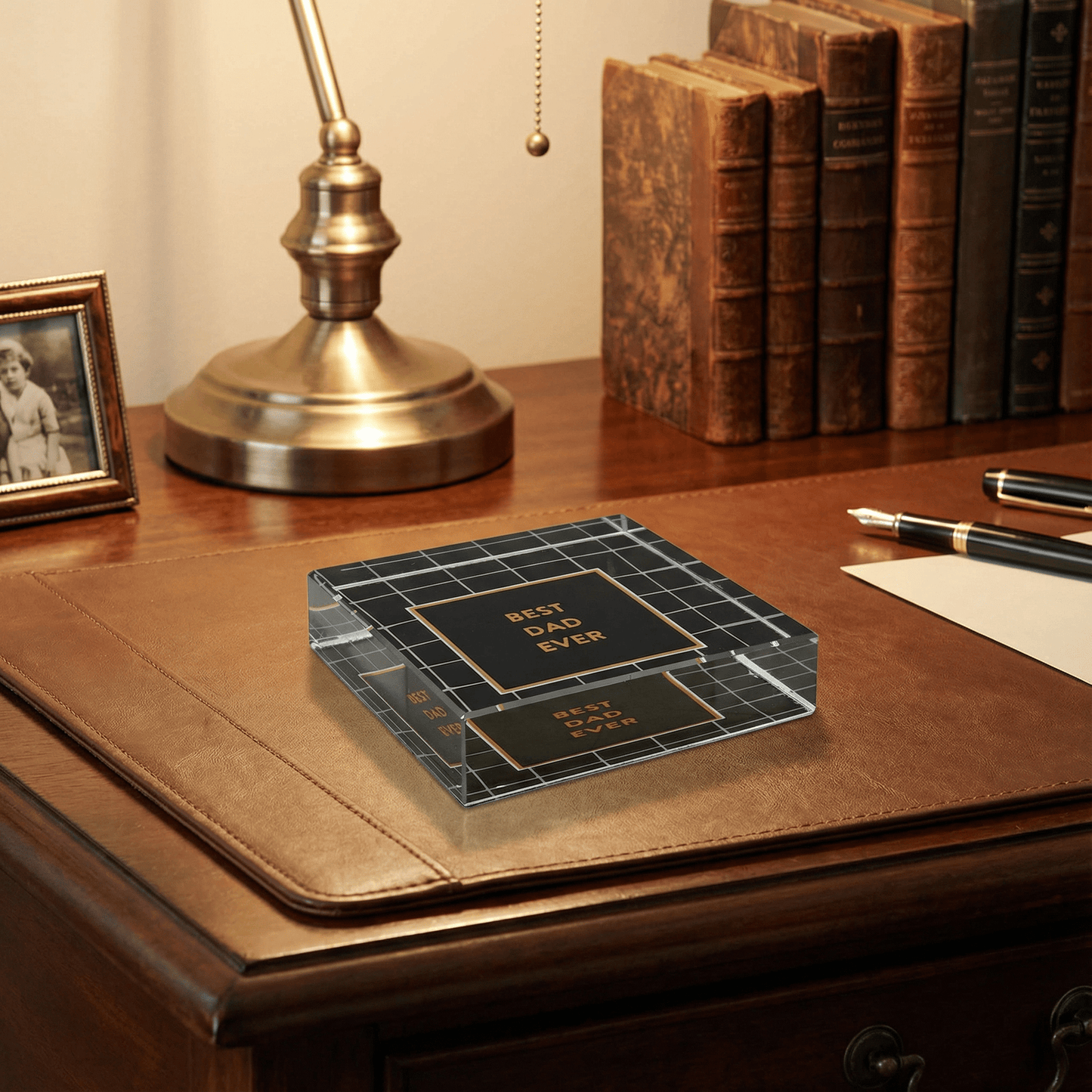 Classic Dad Gift! Best Dad Ever 3"x3" Paperweight in Gift Box