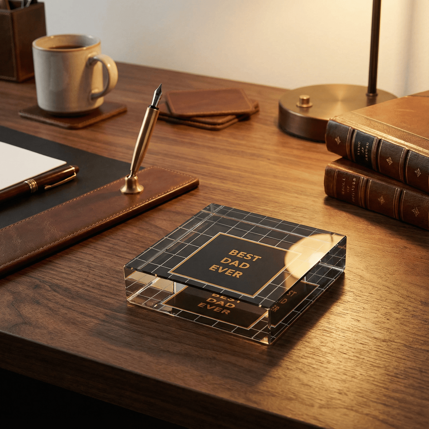 Classic Dad Gift! Best Dad Ever 3"x3" Paperweight in Gift Box